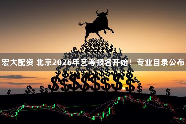 宏大配资 北京2026年艺考报名开始！专业目录公布